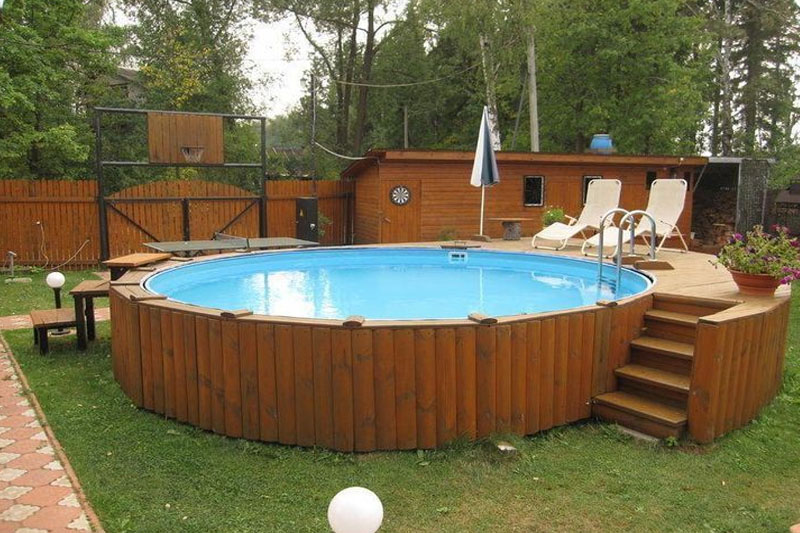 Above Ground Pool In The Backyard