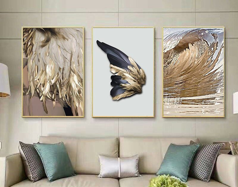 Abstract wings canvas wall art