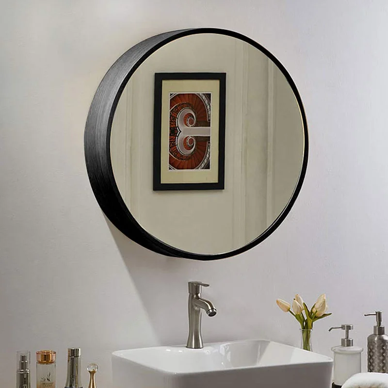 cabinet with round mirror