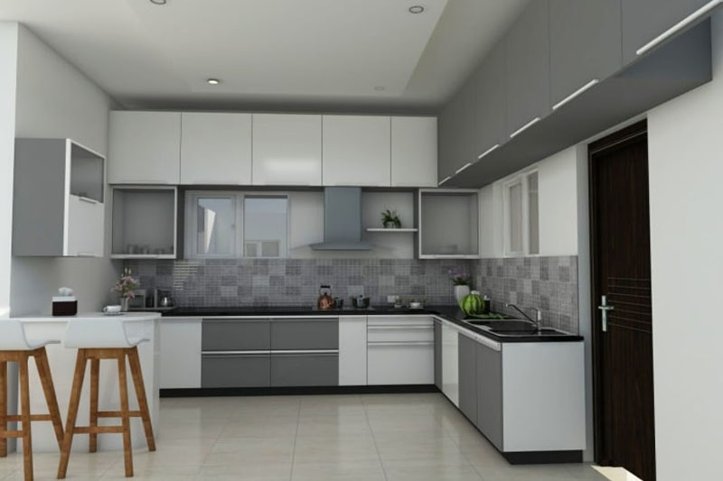 Grey And White Are Two Complementary Colours For Kitchen