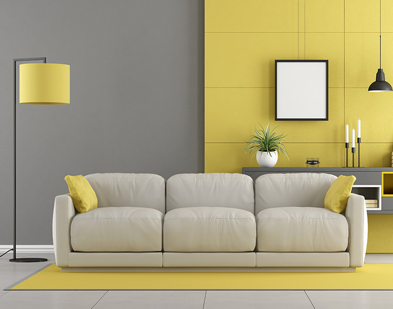 Grey And Yellow Colour Scheme For Living Room