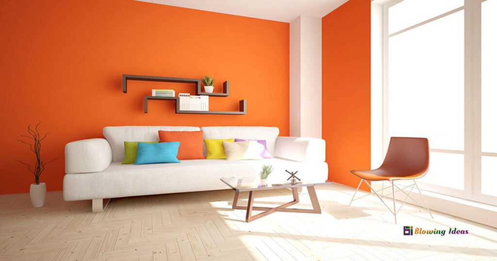 Orange Two Colour Combination For Living Room Walls 1024x538