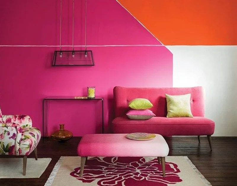 Pink and orange color room