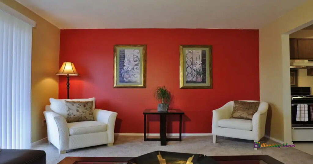 Red Two Colour Combination For Living Room Walls