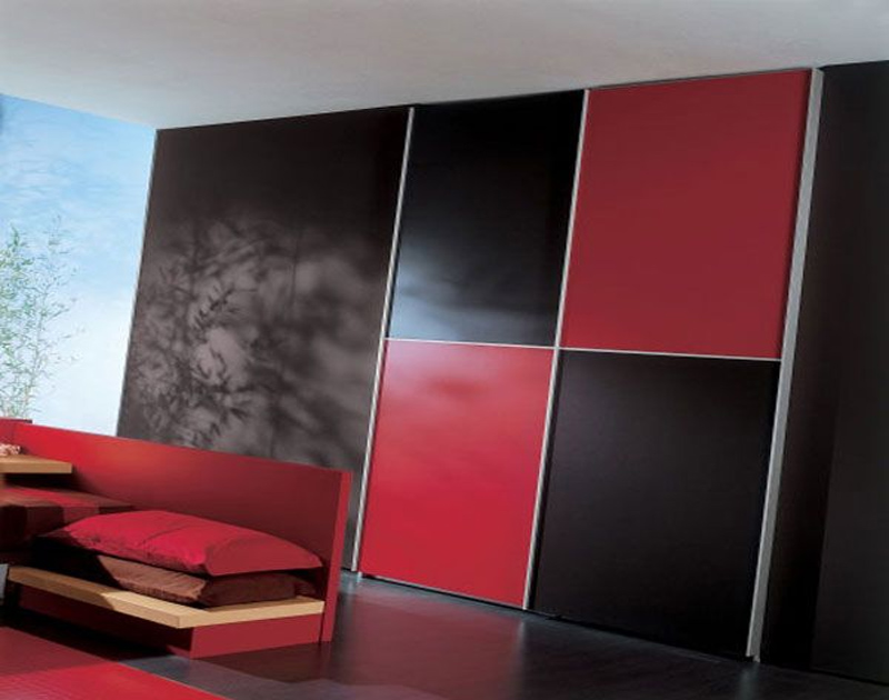 Red And Black Colour Combination Living Room Walls