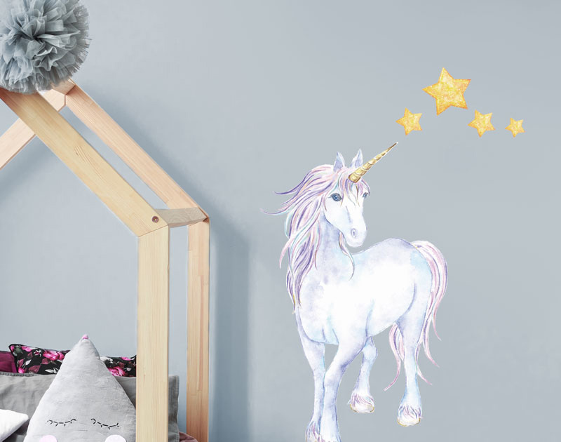 Unicorn Nursery Wall With Stars