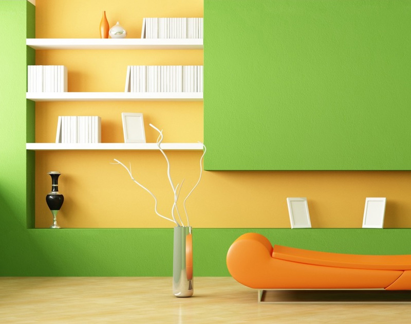Yellow And Green Colour Combination Living Room