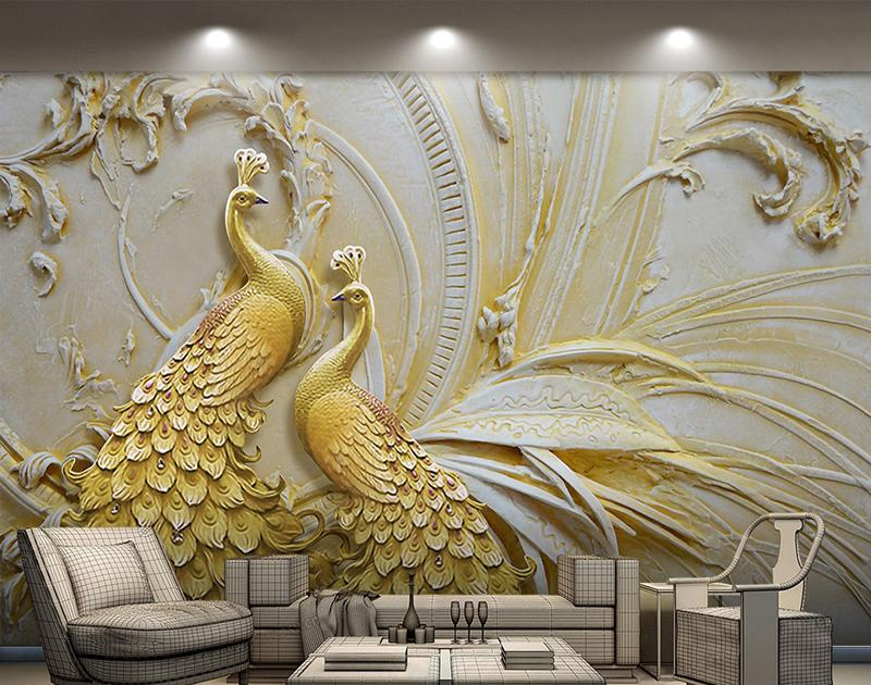 peacock wall murals
