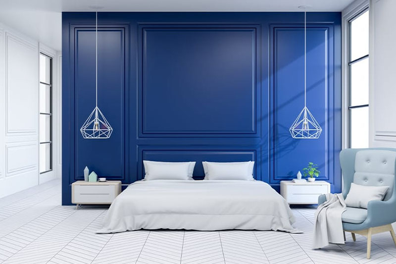 blue is a classic bedroom colour