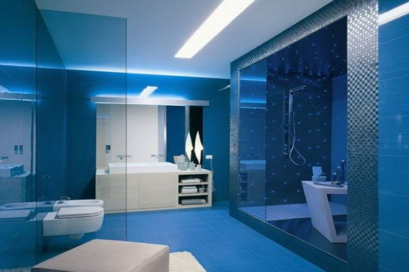 dark Blue And White bathroom Ideas