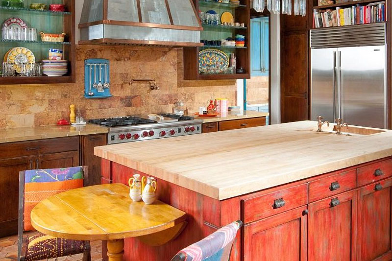 colourful kitchen island