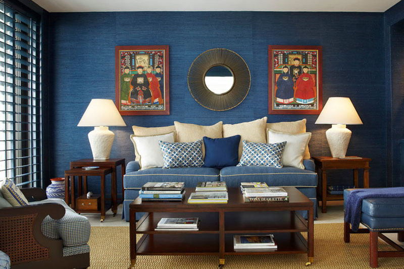 Navy decor for living room