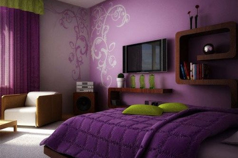 Purple bedroom decor ideas