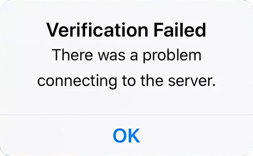 There was an error connecting to the apple id server
