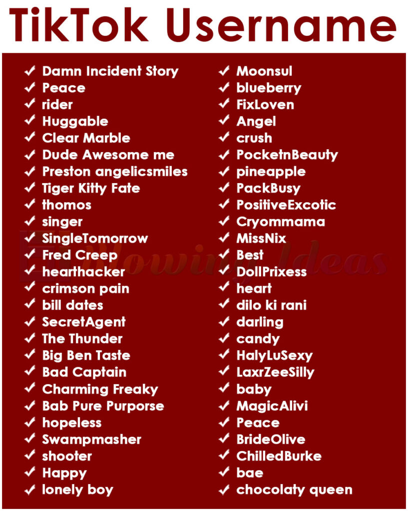 Tiktok Username Ideas