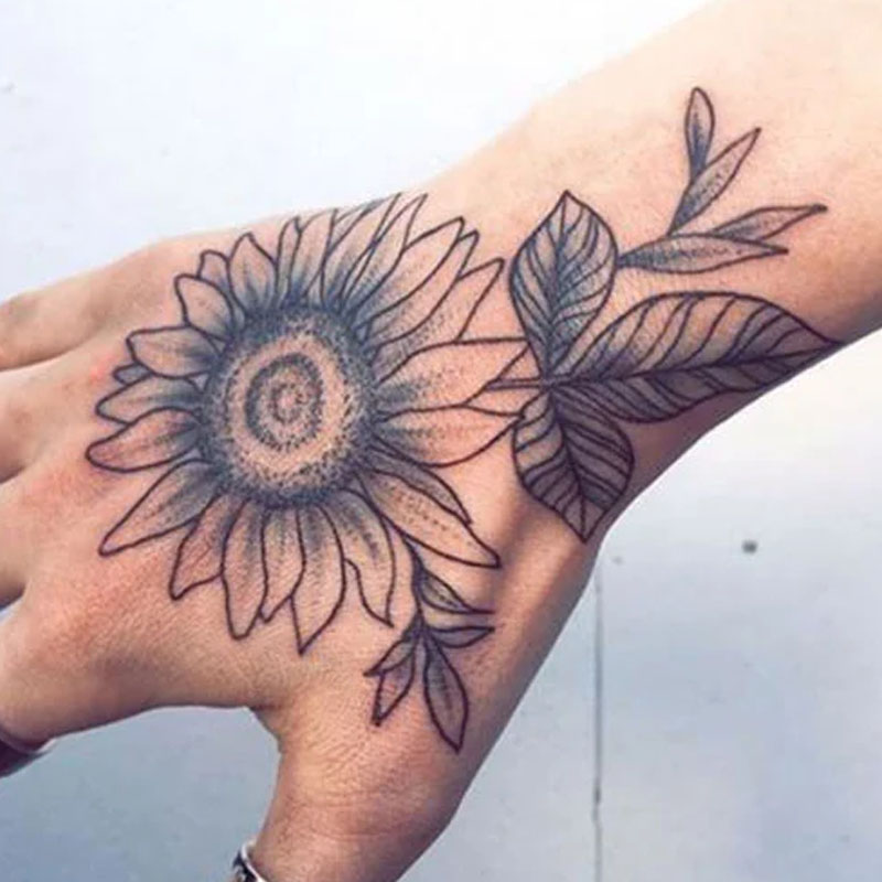 Hand Sunflower Tattoo