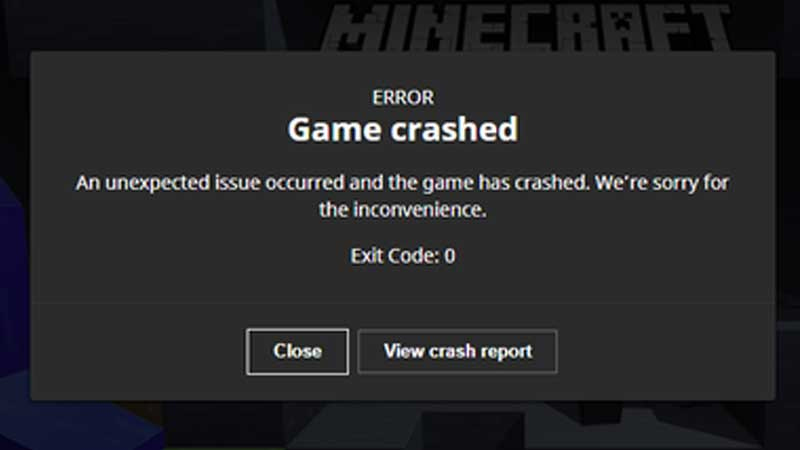 Minecraft Exit Code 0 Crash
