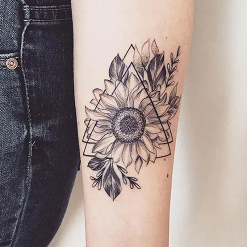 Sunflower Tattoo Black And White