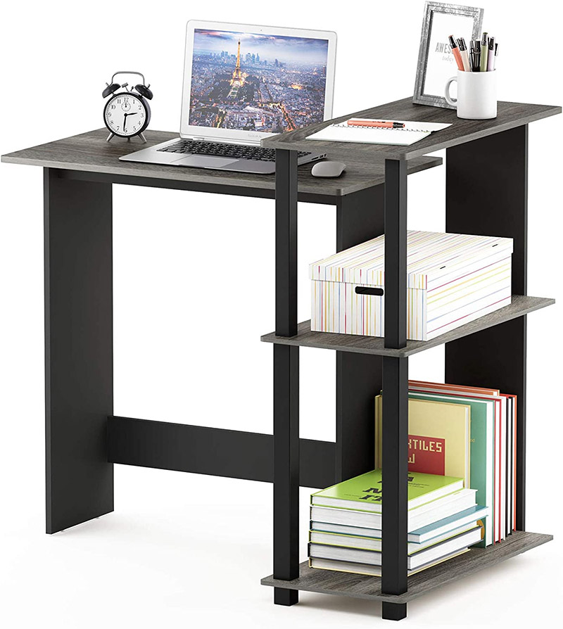 Furinno Abbott Corner Computer Desk with Bookshelf