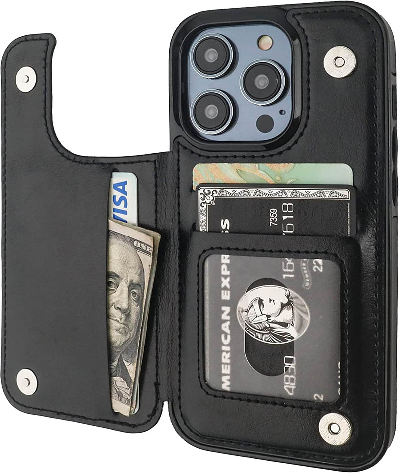 ONETOP Compatible with iPhone 14 Pro Wallet Case with Card Holder