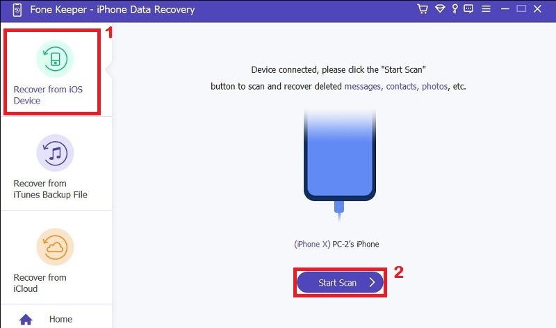 start scan ios data recovery