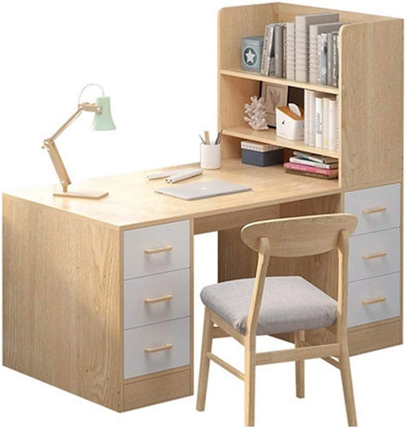 TOE Study Table with Bookshelf Design Home Office Desk 55.1 inch