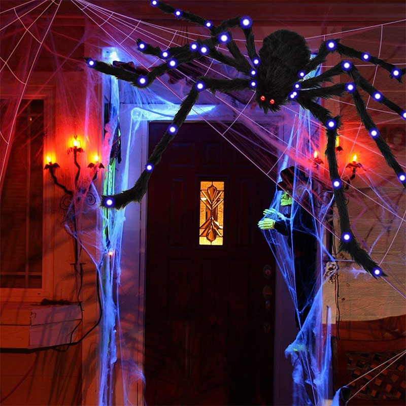 Haoan Led Black Hairy Spider Halloween Light