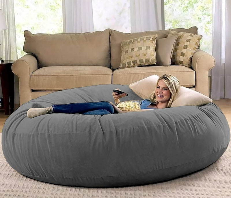 Jaxx 6 Foot Cocoon Large Bean Bag Chair For Adults Charcoal