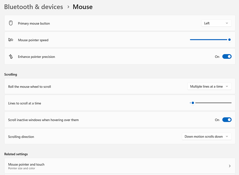 Mouse Acceleration in Windows 11