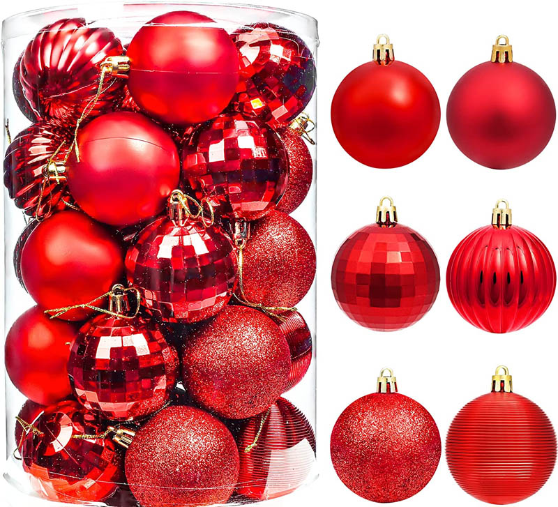 Brizled Red Christmas Balls