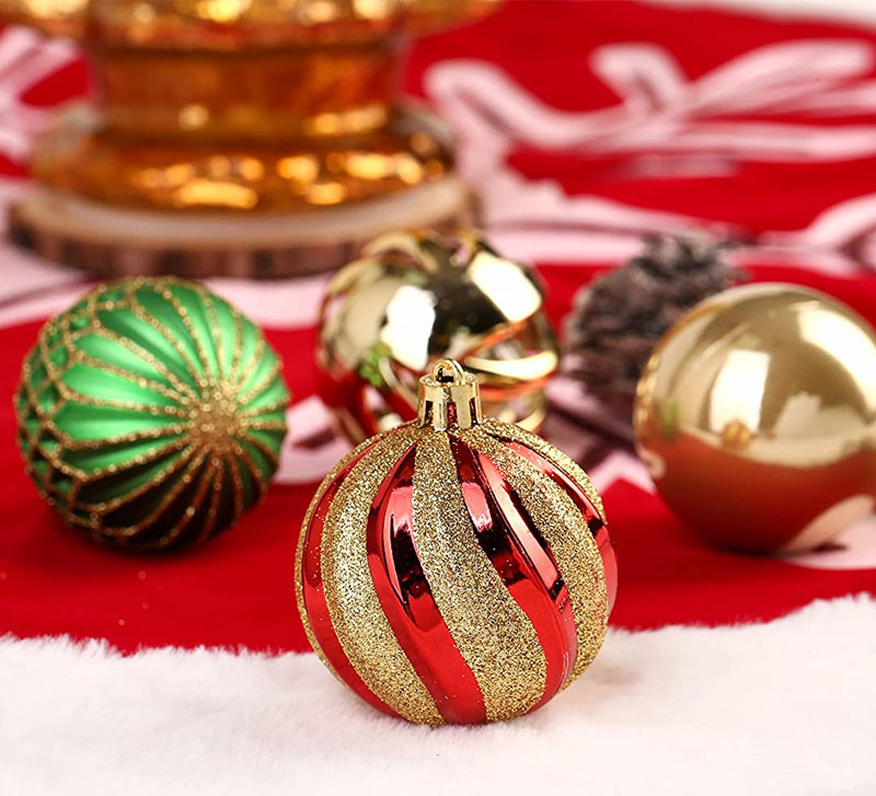 Christmas Balls Ornaments Shatterproof Colorful Glittering Baubles